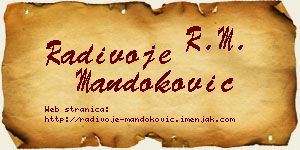 Radivoje Mandoković vizit kartica